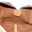 CELINE Macadam Canvas Boston Bag PVC Leather Brown Auth ki6048-20