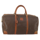 CELINE Macadam Canvas Boston Bag PVC Leather Brown Auth ki6048-1