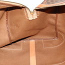 CELINE Macadam Canvas Boston Bag PVC Leather Brown Auth ki6048-21