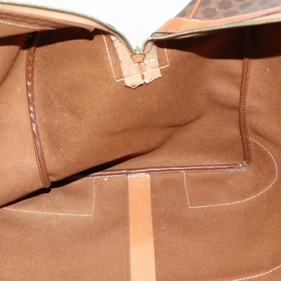 CELINE Macadam Canvas Boston Bag PVC Leather Brown Auth ki6048