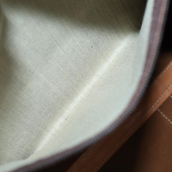 CELINE Macadam Canvas Boston Bag PVC Leather Brown Auth ki6048