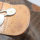 CELINE Macadam Canvas Boston Bag PVC Leather Brown Auth ki6048-12