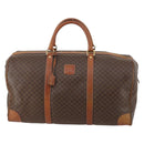 CELINE Macadam Canvas Boston Bag PVC Leather Brown Auth ki6048-13