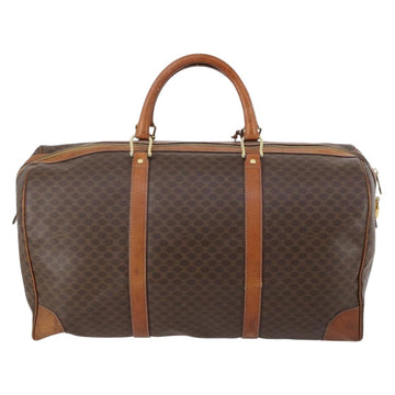 CELINE Macadam Canvas Boston Bag PVC Leather Brown Auth ki6048 - 0