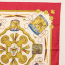 HERMES Carre 90 Scarf LES TAMBOURS Silk Red Auth ki6050-3