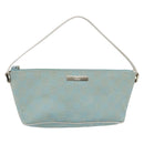 GUCCI GG Canvas Accessory Pouch Light Blue White Auth ki6051-1