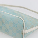 GUCCI GG Canvas Accessory Pouch Light Blue White Auth ki6051-10