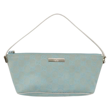 GUCCI GG Canvas Accessory Pouch Light Blue White Auth ki6051 - 0