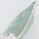 GUCCI GG Canvas Accessory Pouch Light Blue White Auth ki6051-6