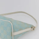 GUCCI GG Canvas Accessory Pouch Light Blue White Auth ki6051-8