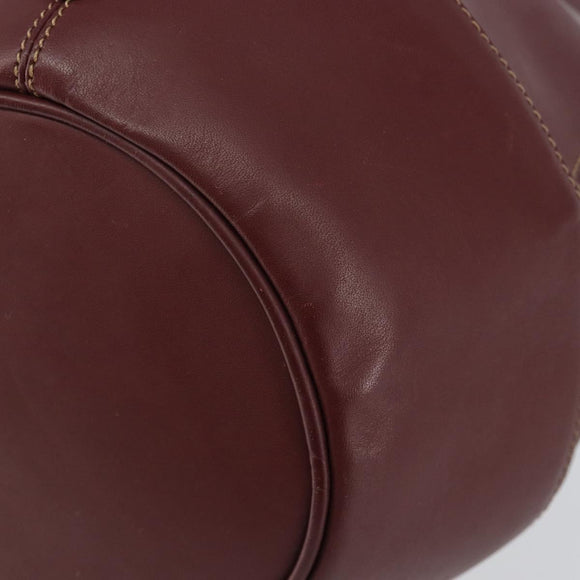 CARTIER Must Line Shoulder Bag Leather Bordeaux Auth ki6052
