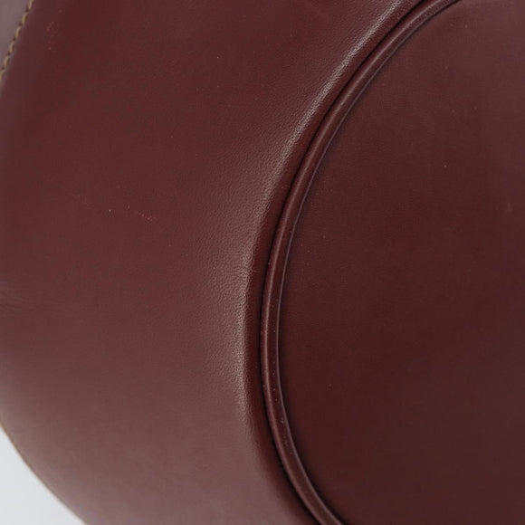 CARTIER Must Line Shoulder Bag Leather Bordeaux Auth ki6052