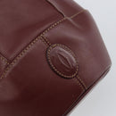CARTIER Must Line Shoulder Bag Leather Bordeaux Auth ki6052-17