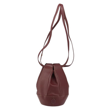 CARTIER Must Line Shoulder Bag Leather Bordeaux Auth ki6052 - 0