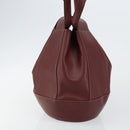 CARTIER Must Line Shoulder Bag Leather Bordeaux Auth ki6052-5