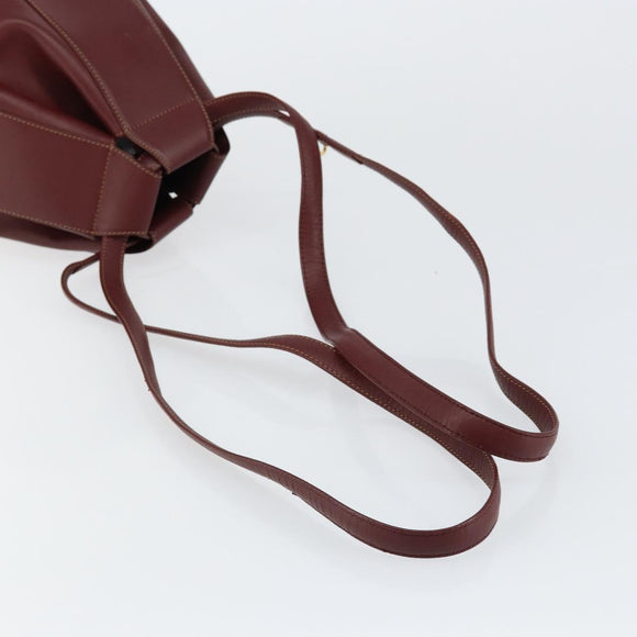 CARTIER Must Line Shoulder Bag Leather Bordeaux Auth ki6052