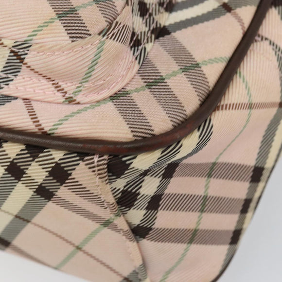 BURBERRY Nova Check Shoulder Bag Canvas Pink Brown Auth ki6053