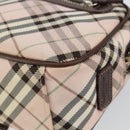 BURBERRY Nova Check Shoulder Bag Canvas Pink Brown Auth ki6053-15