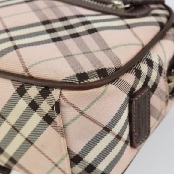 BURBERRY Nova Check Shoulder Bag Canvas Pink Brown Auth ki6053