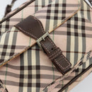 BURBERRY Nova Check Shoulder Bag Canvas Pink Brown Auth ki6053-17