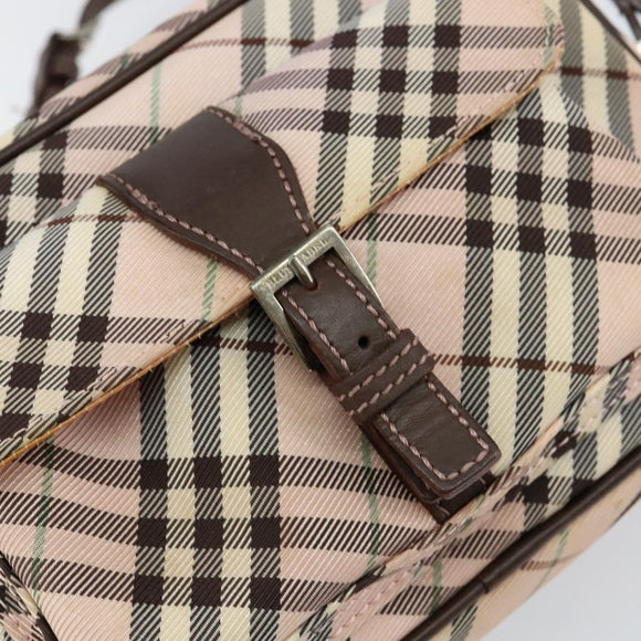 BURBERRY Nova Check Shoulder Bag Canvas Pink Brown Auth ki6053