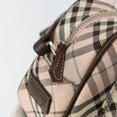 BURBERRY Nova Check Shoulder Bag Canvas Pink Brown Auth ki6053-10