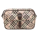 BURBERRY Nova Check Shoulder Bag Canvas Pink Brown Auth ki6053-13