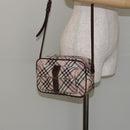 BURBERRY Nova Check Shoulder Bag Canvas Pink Brown Auth ki6053-23
