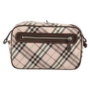 BURBERRY Nova Check Shoulder Bag Canvas Pink Brown Auth ki6053-2