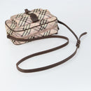 BURBERRY Nova Check Shoulder Bag Canvas Pink Brown Auth ki6053-7