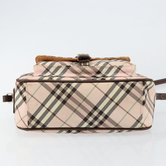 BURBERRY Nova Check Shoulder Bag Canvas Pink Brown Auth ki6053