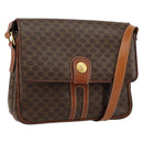 CELINE Macadam Canvas Shoulder Bag PVC Leather Brown Auth ki6056-1