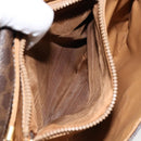 CELINE Macadam Canvas Shoulder Bag PVC Leather Brown Auth ki6056-21