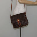 CELINE Macadam Canvas Shoulder Bag PVC Leather Brown Auth ki6056-24