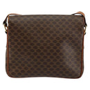 CELINE Macadam Canvas Shoulder Bag PVC Leather Brown Auth ki6056-3