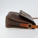 CELINE Macadam Canvas Shoulder Bag PVC Leather Brown Auth ki6056-4