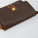 CELINE Macadam Canvas Shoulder Bag PVC Leather Brown Auth ki6056-6