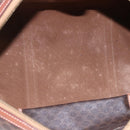 CELINE Macadam Canvas Mini Boston Bag PVC Leather Brown Auth ki6058-10