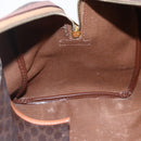 CELINE Macadam Canvas Mini Boston Bag PVC Leather Brown Auth ki6058-19