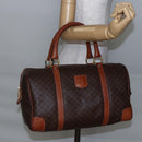 CELINE Macadam Canvas Mini Boston Bag PVC Leather Brown Auth ki6058-20