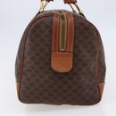 CELINE Macadam Canvas Mini Boston Bag PVC Leather Brown Auth ki6058-4