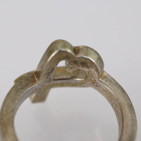 TIFFANY&Co. Heart Necklace Ring Ag925 3 Set Silver Auth ki6061