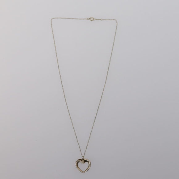 TIFFANY&Co. Heart Necklace Ring Ag925 3 Set Silver Auth ki6061