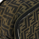 FENDI Zucca Canvas Vanity Hand Bag Brown Black Auth ki6064-14