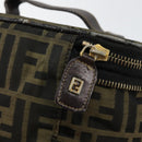 FENDI Zucca Canvas Vanity Hand Bag Brown Black Auth ki6064-10