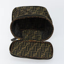 FENDI Zucca Canvas Vanity Hand Bag Brown Black Auth ki6064-17