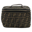 FENDI Zucca Canvas Vanity Hand Bag Brown Black Auth ki6064-13