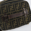 FENDI Zucca Canvas Vanity Hand Bag Brown Black Auth ki6064-7