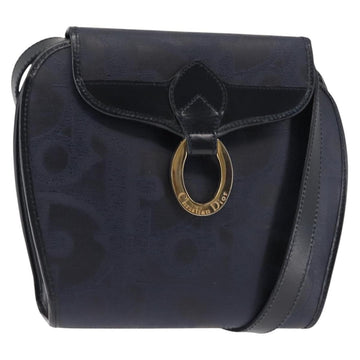 Christian Dior Trotter Canvas Shoulder Bag PVC Leather Navy Auth ki6068