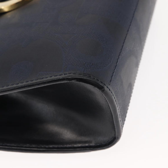 Christian Dior Trotter Canvas Shoulder Bag PVC Leather Navy Auth ki6068